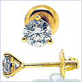 14K Yellow Gold 0.95 ct Diamond Stud Earrings - 24diamonds.com