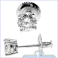 14K White Gold 0.95 ct Diamond Stud Earrings - 24diamonds.com
