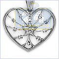 14K White Gold Heart 0.11 ct Diamond Womens Pendant - 24diamonds.com