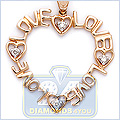14K Yellow Gold Heart 0.10 ct Diamond Womens Pendant - 24diamonds.com