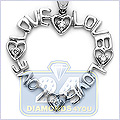 14K White Gold Heart 0.10 ct Diamond Womens Pendant - 24diamonds.com