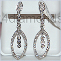 14K White Gold Drop 0.70 ct Diamond Womens Drop Earrings - 24diamonds.com