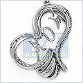 14K White Gold Heart 0.35 ct Diamond Womens MOM Pendant - 24diamonds.com