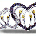 14K White Gold 0.70 ct Diamond Hearts Bangle Bracelet - 24diamonds.com