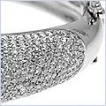 14K White Gold Diamond Heart Bangle Womens Bracelet - 24diamonds.com