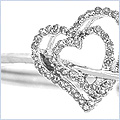 14K White Gold 1.00 ct Diamond Womens Heart Bangle Bracelet - 24diamonds.com