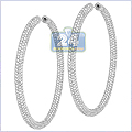 14K White Gold 10.66 ct Diamond Womens Hoop Earrings - 24diamonds.com