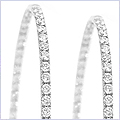14K White Gold 4.88 ct Diamond Womens Hoop Earrings - 24diamonds.com