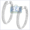 14K White Gold 2.12 ct Diamond Womens Earrings - 24diamonds.com