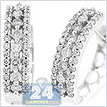14K White Gold 0.90 ct Diamond Womens Hoop Earrings - 24diamonds.com