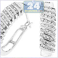 14K White Gold 0.60 ct Diamond Womens Hoop Earrings - 24diamonds.com
