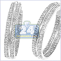 14K White Gold 1.10 ct Diamond Womens Earrings - 24diamonds.com
