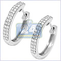 14K White Gold 0.44 ct Diamond Womens Hoop Earrings - 24diamonds.com