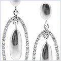 14K White Gold 0.46 ct Diamond Womens Dangle Earrings - 24diamonds.com