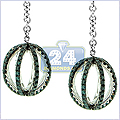 14K White Gold 2.55 ct Diamond Womens Dangle Earrings - 24diamonds.com