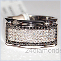 14K White Gold Mens 0.80 ct Diamond Ring - 24diamonds.com