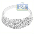 14K White Gold 0.88 ct Diamond Womens Ring - 24diamonds.com