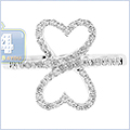 14K White Gold 0.32 ct Diamond Double Heart Ring - 24diamonds.com