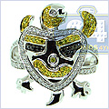 14K White Gold 1.77 ct Mens Diamond Turtle Ring - 24diamonds.com