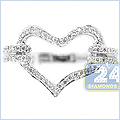 14K White Gold 0.26 ct Diamond Heart Womens Ring - 24diamonds.com