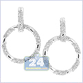 14K White Gold 2.00 ct Diamond Womens Hoop Earrings - 24diamonds.com