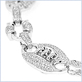 14K White Gold 2.50 ct Diamond Mens Football Bracelet 8 1/2 Inches - 24diamonds.com