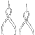 14K White Gold 1.36 ct Diamond Womens Dangle Earrings - 24diamonds.com