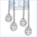 14K White Gold 1.60 ct Diamond Womens Dangle Earrings - 24diamonds.com