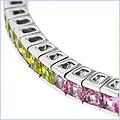 14K White Gold 8.00 ct Sapphire Womens Tennis Bracelet 7 1/2 Inches - 24diamonds.com