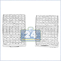 14K White Gold 1.24 ct Diamond Womens Hoop Earrings - 24diamonds.com