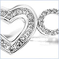 14K White Gold 1.20 ct Diamond Heart Bangle Bracelet 7 5/16 Inches - 24diamonds.com