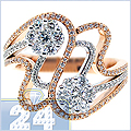 14K Two Tone Gold 0.90 ct Diamond Womens Ring - 24diamonds.com