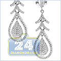 14K White Gold 0.99 ct Diamond Womens Dangle Earrings - 24diamonds.com
