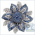 14K White Gold 1.02 ct Blue Sapphire Womens Ring - 24diamonds.com