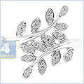 14K White Gold 0.14 ct Diamond Womens Leaf Ring - 24diamonds.com
