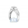 14K White Gold 1.32 ct Diamond Cluster Womens Engagement Ring