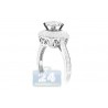 14K White Gold 0.85 ct Diamond Cluster High Mounted Engagement Ring