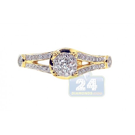 14K Yellow Gold 0.70 ct Diamond Infinity Vintage Engagement Ring
