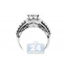 14K White Gold 1.23 ct Diamond Cluster Multistone Engagement Ring