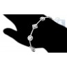 Womens Diamond Geometric Halo Bracelet 14K White Gold 3.20 ct