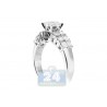 14K White Gold 1.05 ct Mixed Diamond Cluster Engagement Ring