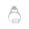 14K White Gold 1.39 ct Diamond Cluster Engagement Ring
