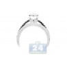 18K White Gold 1.13 ct Diamond Cluster Womens Engagement Ring