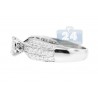18K White Gold 0.98 ct Diamond Cluster Vintage Engagement Ring