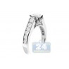 18K White Gold 1.07 ct Round Diamond Cluster Engagement Ring