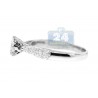 14K White Gold 0.74 ct Diamond Cluster Classic Engagement Ring