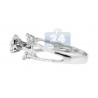 14K White Gold High Top 0.59 ct Diamond Halo Vintage Engagement Ring
