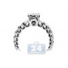 18K White Gold 1.86 ct Diamond Cluster Engagement Ring