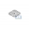 14K White Gold 0.49 ct Diamond Double Halo Infinity Engagement Ring Setting