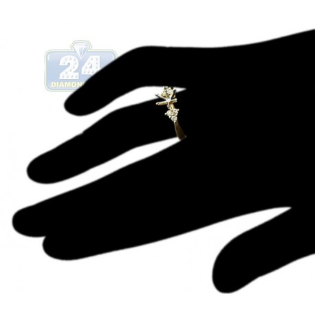 14K Yellow Gold 0.23 ct 6 Stone Diamond Womens Engagement Ring Setting